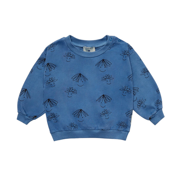 Felpa blu con stampa all over per neonati