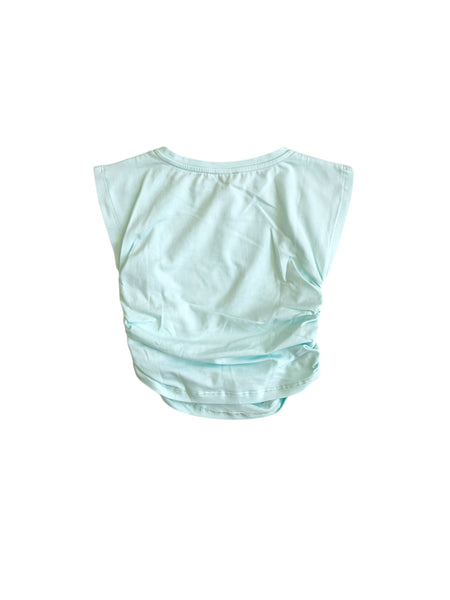 T-shirt acqua per bambina