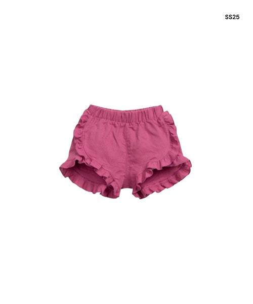Short magenta con volant per neonata