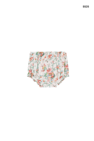 Culotte con stampa fiori all over per neonata