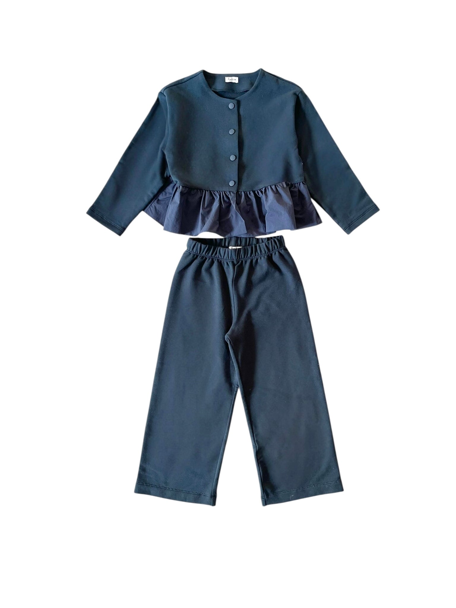 Completo in felpa blu per bambina