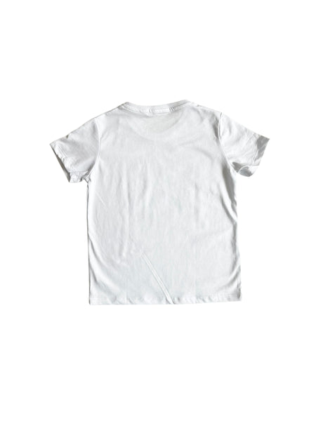 T-shirt bianca con stampa per neonata e bambina