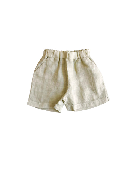 Bermuda in lino verde chiaro per neonato