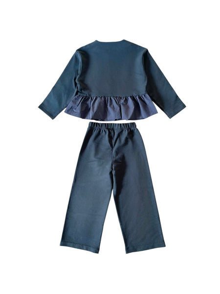 Completo in felpa blu per bambina