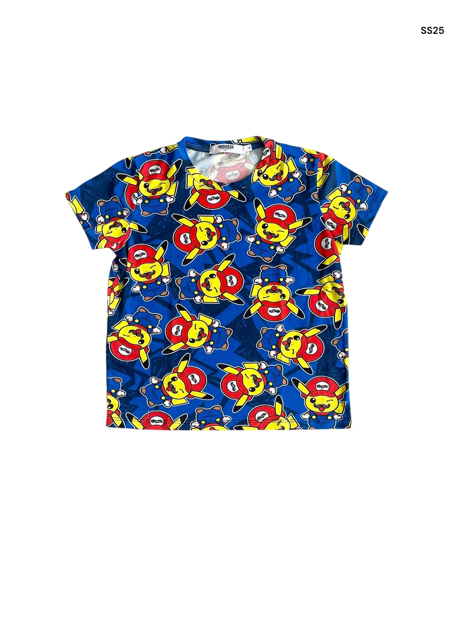 T-shirt multicolor con stampa all over per neonato e bambino