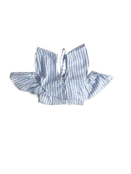 Top a righe bianche e azzurre per bambina