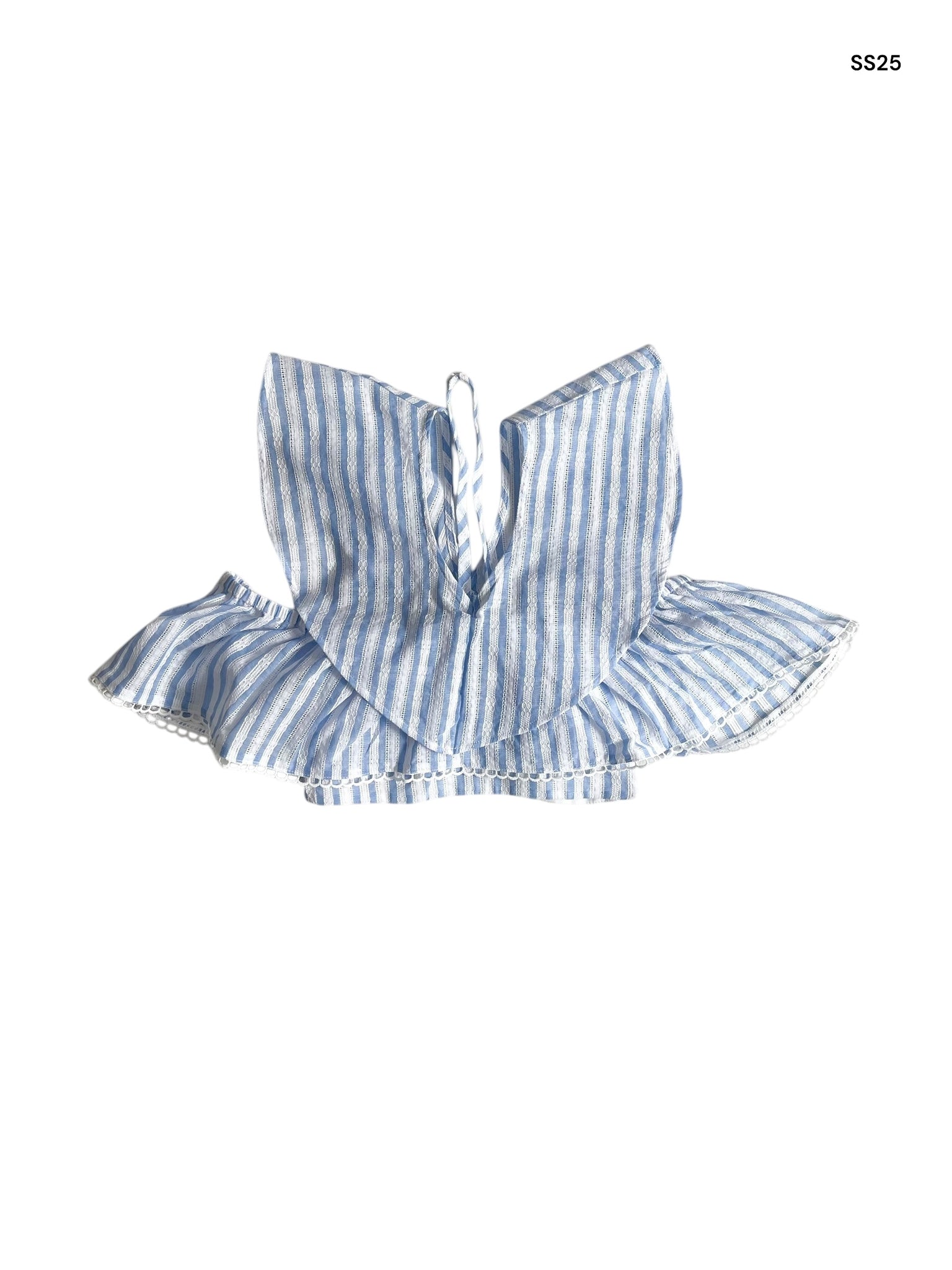 Top a righe bianche e azzurre per bambina