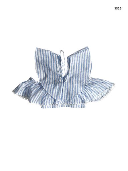 Top a righe bianche e azzurre per bambina