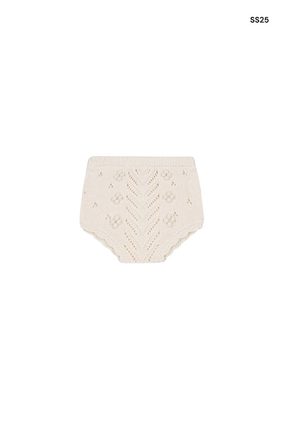 Culotte panna lavorata a maglia per neonata