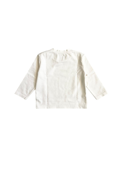 T-shirt panna con stampa per neonato