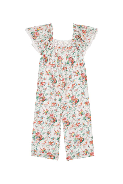 Tuta con stampa fiori all over per neonata e bambina