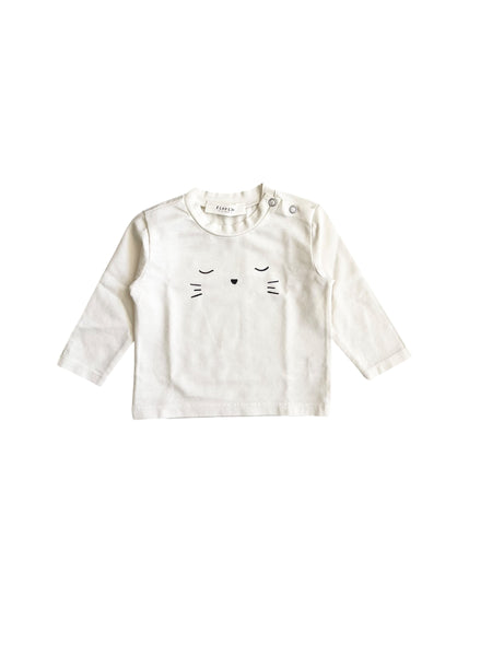 T-shirt panna con stampa per neonato