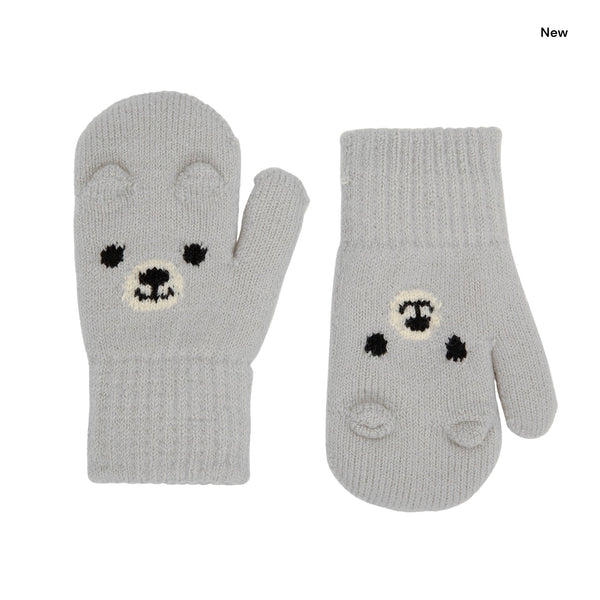 Guanti in maglia grigio chiaro per neonati e bambini