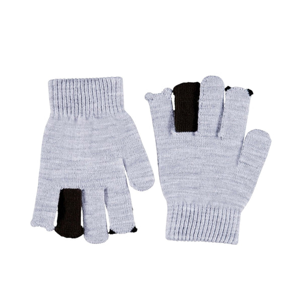 Guanti grigi con dettagli per bambini
