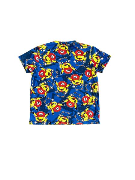 T-shirt multicolor con stampa all over per neonato e bambino