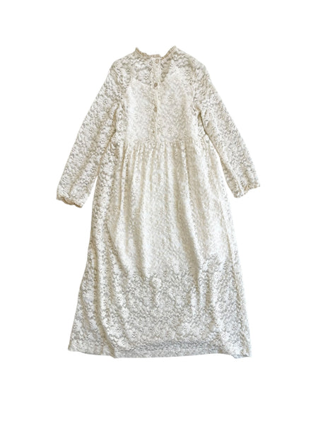 Abito avorio in pizzo per bambina