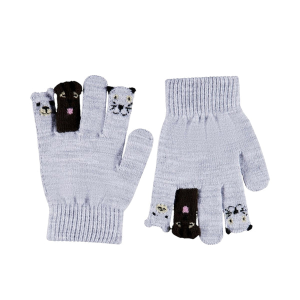 Guanti grigi con dettagli per bambini