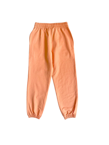 Pantalone in felpa pesca con logo per bambina