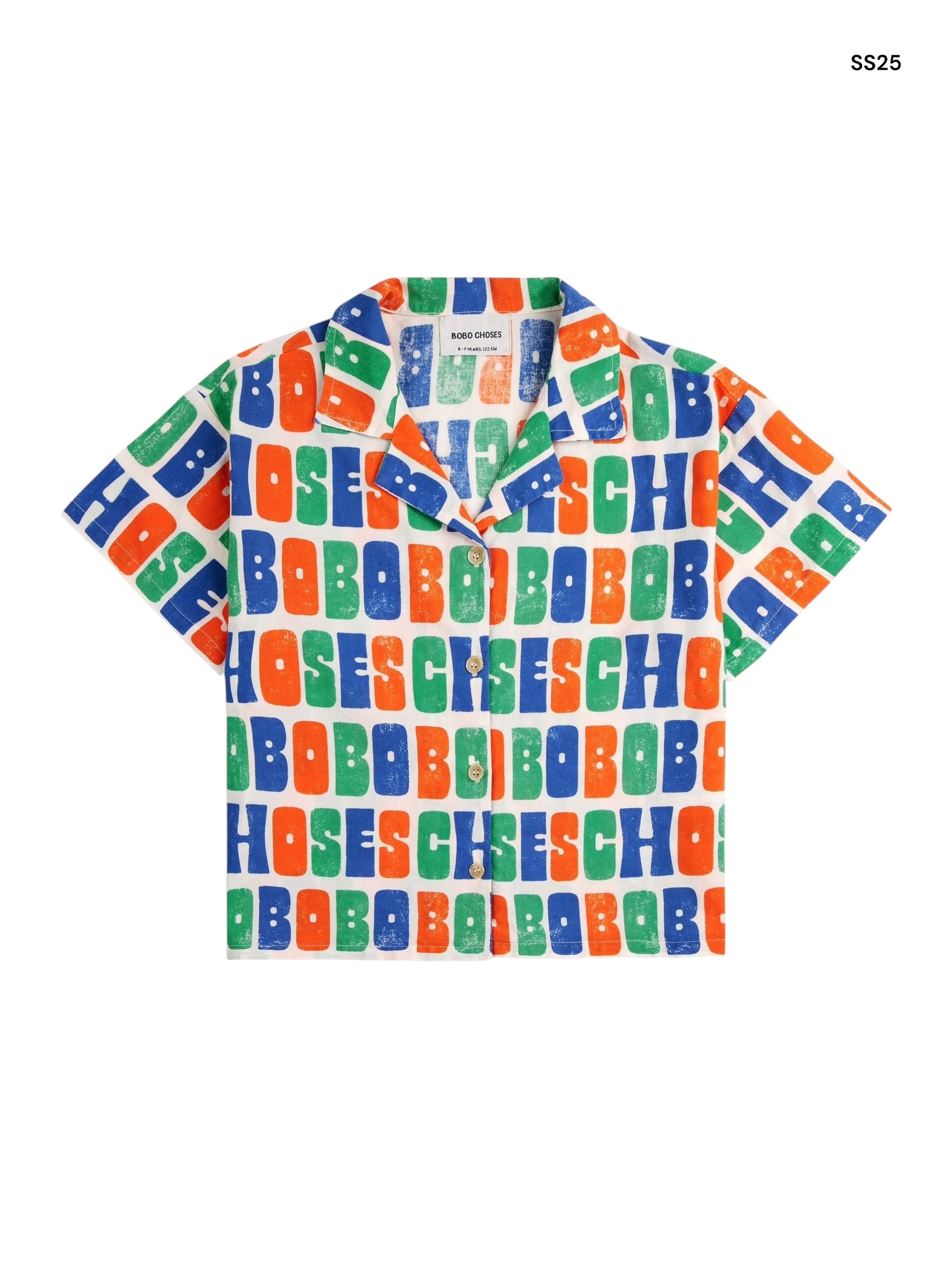 Camicia multicolor con logo all over per neonati e bambini