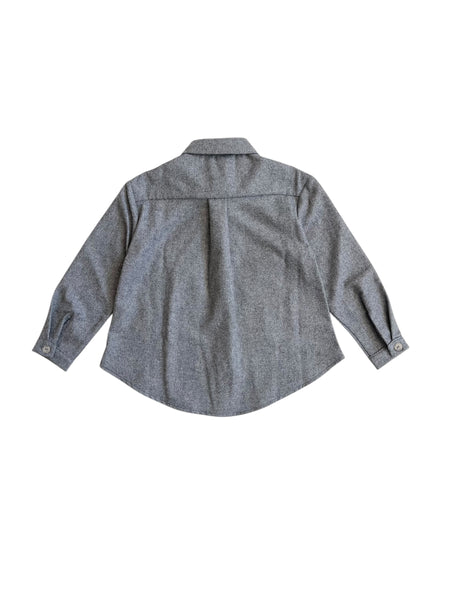 Camicia grigia in lana per neonato e bambino
