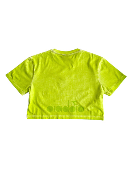 T-shirt lime con logo per bambina
