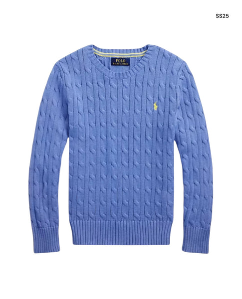 Maglia avio in cotone a trecce per bambini