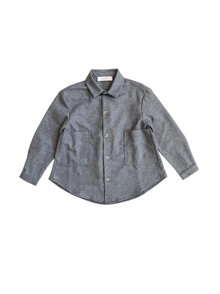Camicia grigia in lana per neonato e bambino