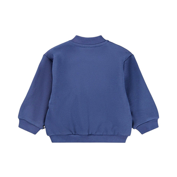 Felpa aperta blu con orso per neonato