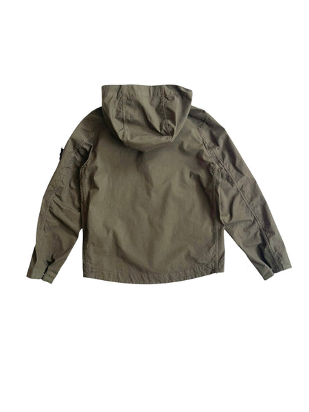Giubbino verde militare con cappuccio per bambino