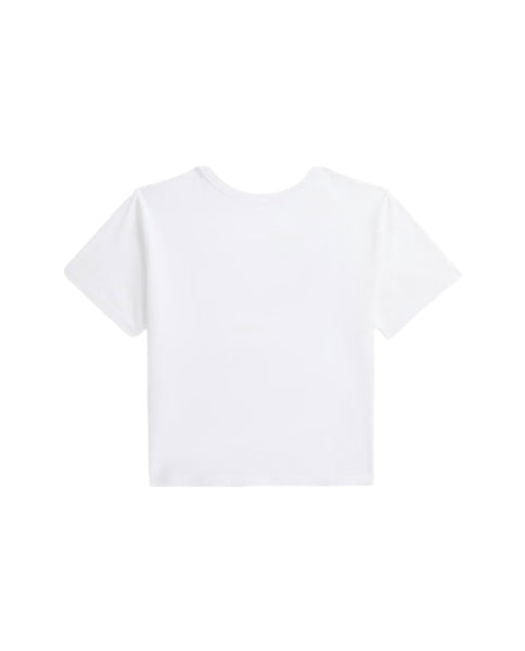 T-shirt cropped bianca per bambina