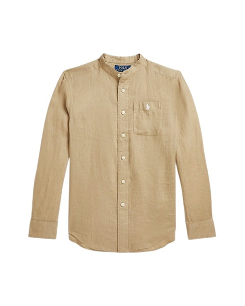 Camicia in lino tan per neonato e bambino