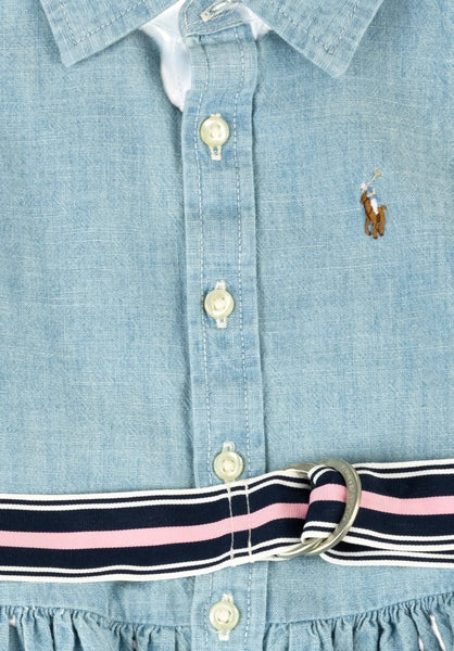 Abito chemisier in chambray di cotone per bambina