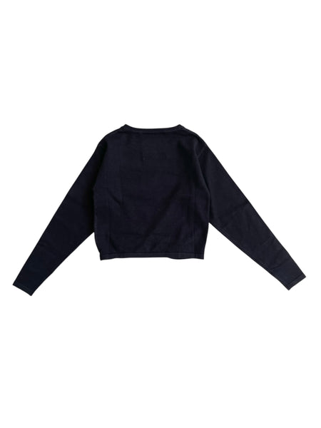 Maglia nera cropped per bambina