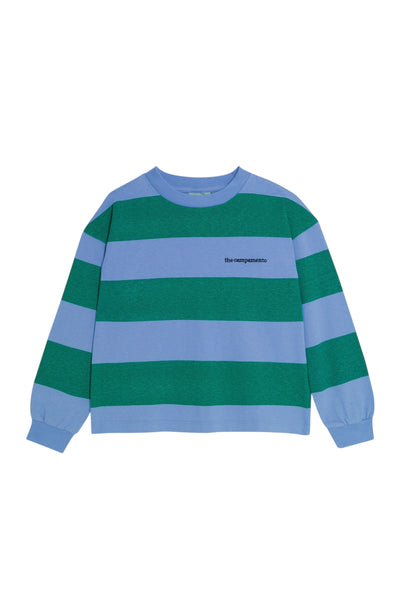 T-shirt a righe verdi e blu per bambini