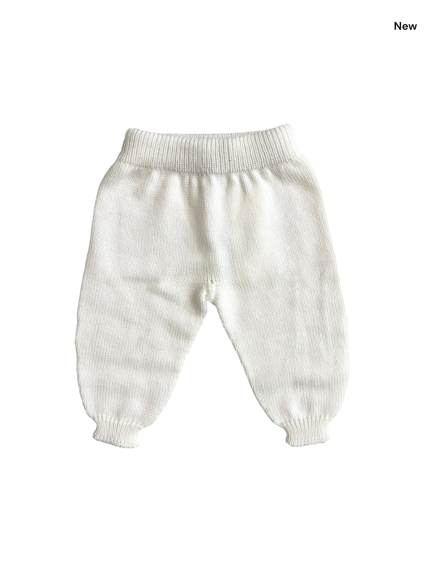 Pantalone bianco in maglia per neonati