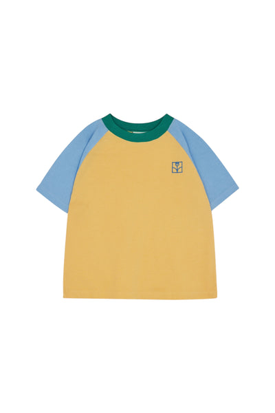 T-shirt color block giallo per bambini