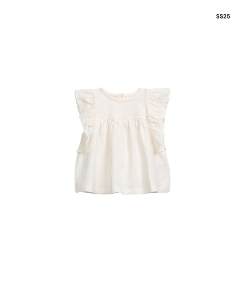 Maxi t-shirt panna per neonata