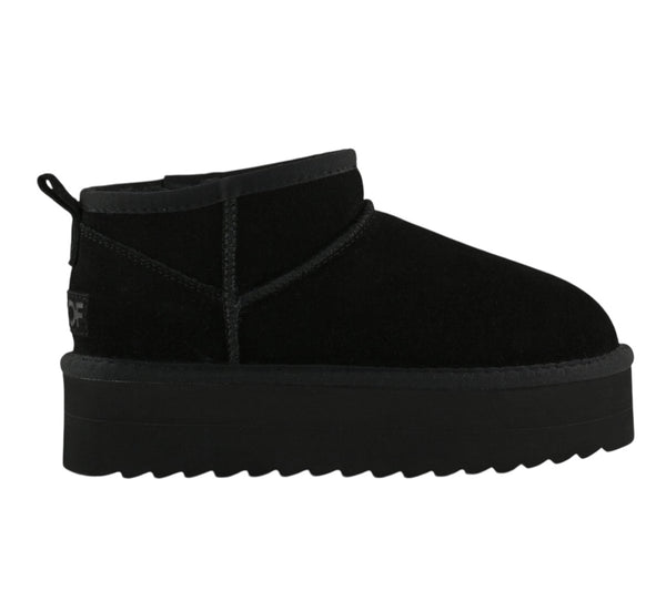 Stivale basso nero con suola platform per bambina