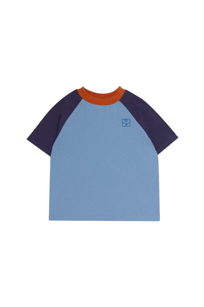 T-shirt color block blue per bambini