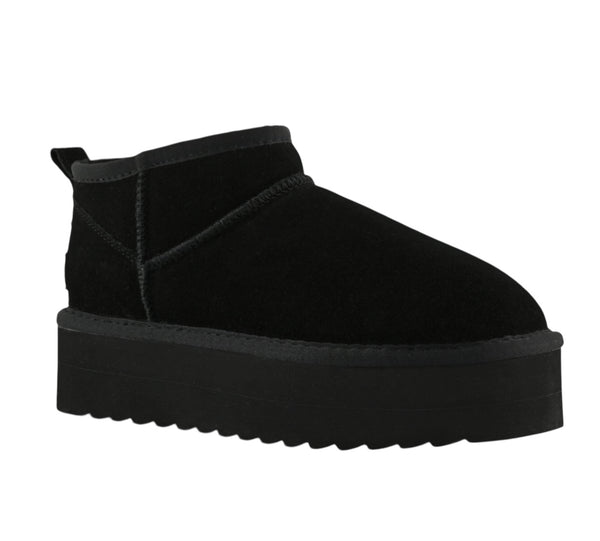 Stivale basso nero con suola platform per bambina