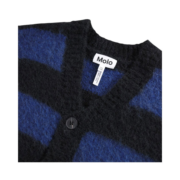 Cardigan in maglia blu e nero per bambini