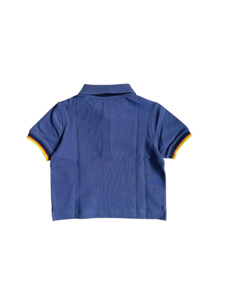 Polo blu con logo per neonato e bambino