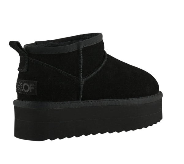 Stivale basso nero con suola platform per bambina
