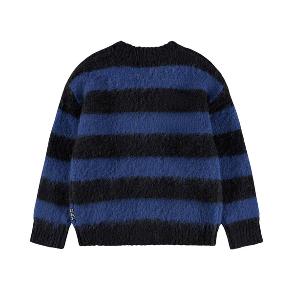 Cardigan in maglia blu e nero per bambini