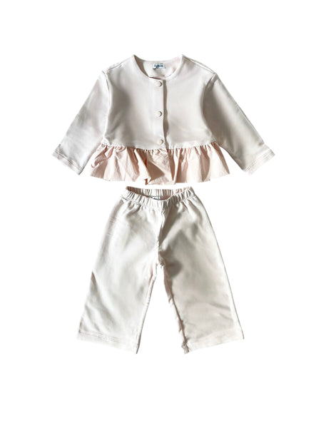 Completo in felpa rosa per neonata