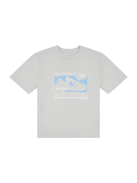 T-shirt grigia con stampa per bambino