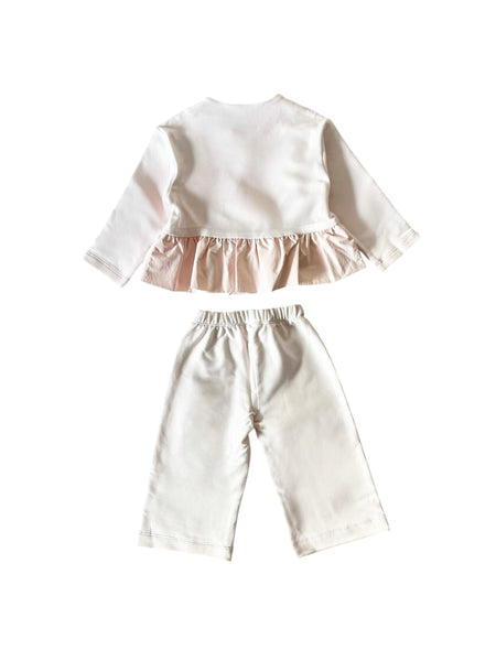 Completo in felpa rosa per neonata