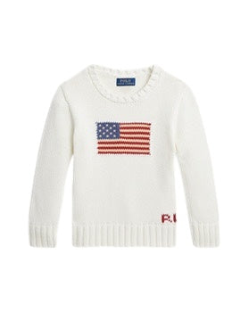 Maglia bianca con bandiera americana per neonato e bambino