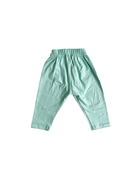 Leggings menta con stampa per neonata