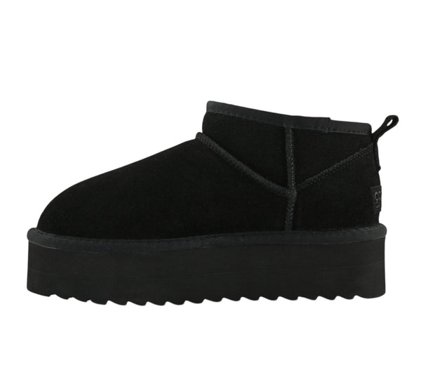 Stivale basso nero con suola platform per bambina